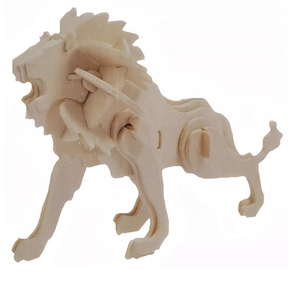 Lion 3D Wooden Puzzle 34 Piece Wild Animal Rowood Ser.Robotime New 7.3x2.75x5.11 - Picture 11 of 13